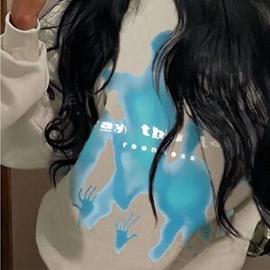 SHEIN EZwear Character &
Slogan Print Hoodie